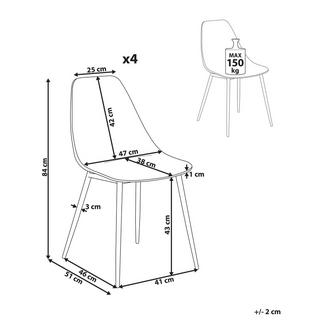 Beliani Set di 4 sedie da pranzo en Materiale sintetico Minimalista TAKILMA  