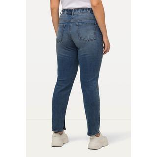 Ulla Popken  Boyfriend jeans con effetto destroyed, taglio ampio a cinque tasche e tessuto elasticizzato 