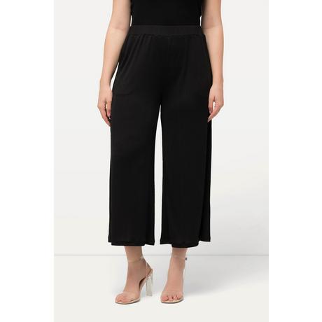 Ulla Popken  Culottes in tessuto operato lunghe fino al polpaccio con taglio della gamba dritto e cintura elastica 