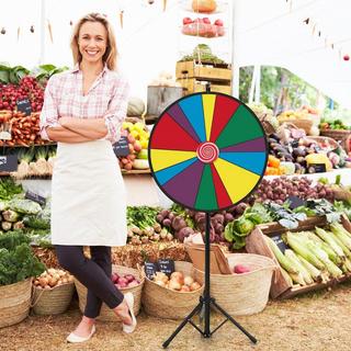 Northix  Ruota da competizione lunga 76 cm, ruota della lotteria regolabile in altezza con supporto, ruota della fortuna scrivibile 