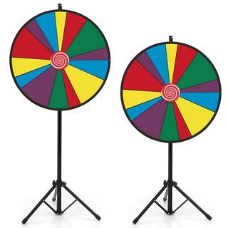 Northix  Ruota da competizione lunga 76 cm, ruota della lotteria regolabile in altezza con supporto, ruota della fortuna scrivibile 