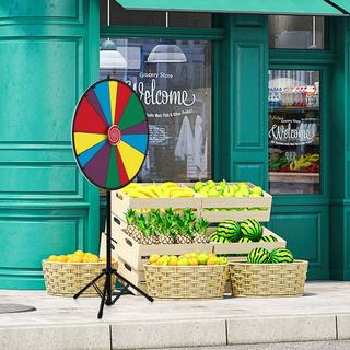 Northix  Ruota da competizione lunga 76 cm, ruota della lotteria regolabile in altezza con supporto, ruota della fortuna scrivibile 