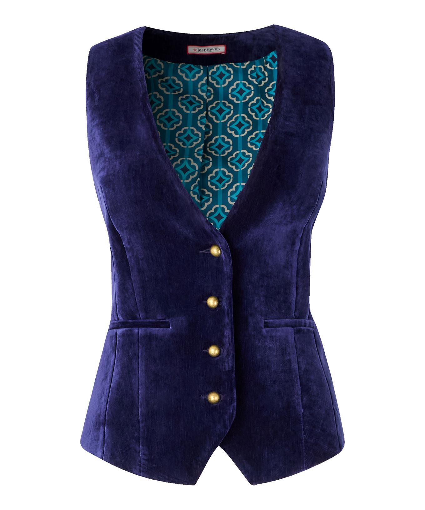 Joe Browns Samtweste mit Kontrastfutter  