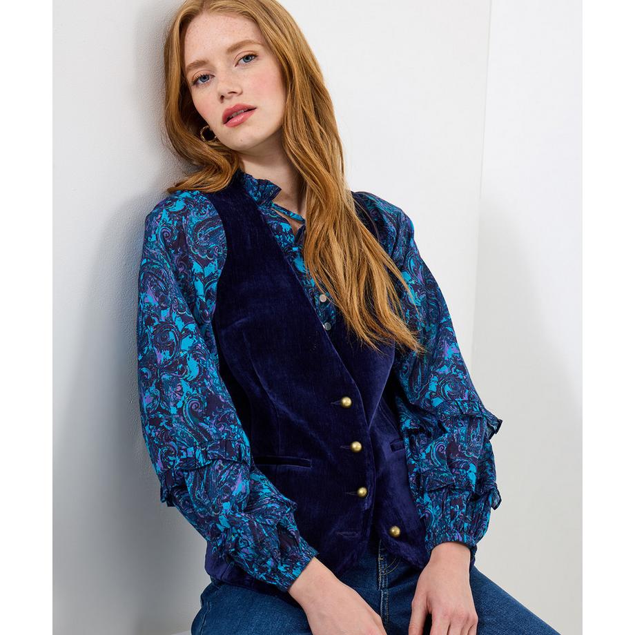 Joe Browns Gilet in velluto con fodera a contrasto  