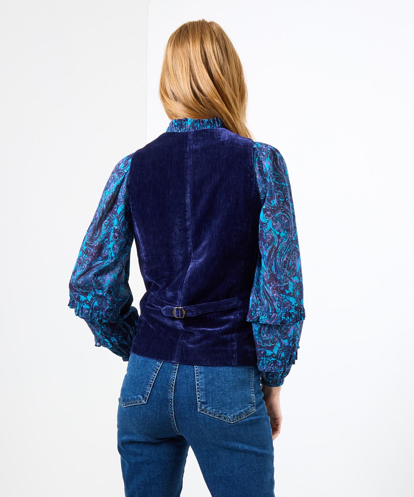 Joe Browns Samtweste mit Kontrastfutter  