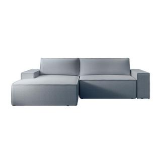 Vente-unique Ecksofa mit Schlaffunktion - Ecke links - Strukturstoff - Grau - AMELIA  