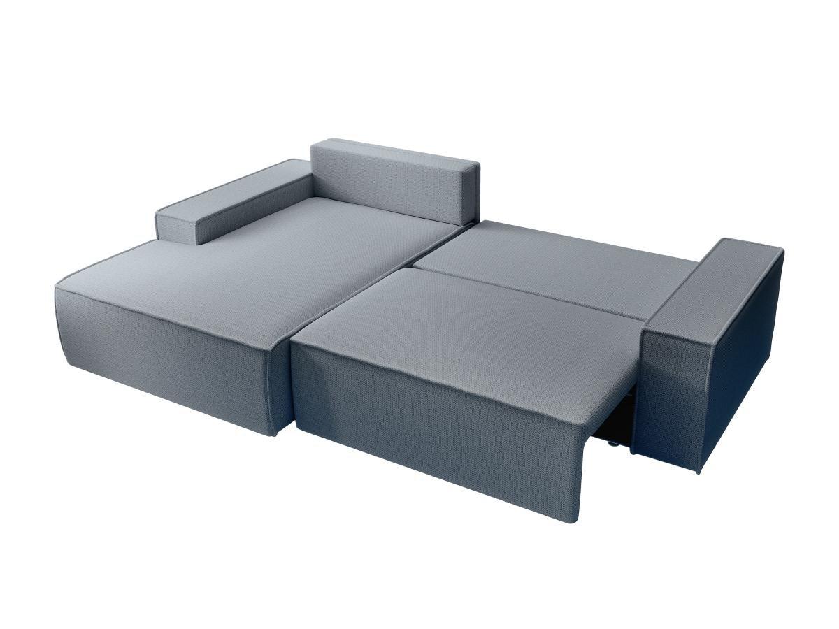 Vente-unique Ecksofa mit Schlaffunktion - Ecke links - Strukturstoff - Grau - AMELIA  