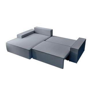 Vente-unique Ecksofa mit Schlaffunktion - Ecke links - Strukturstoff - Grau - AMELIA  