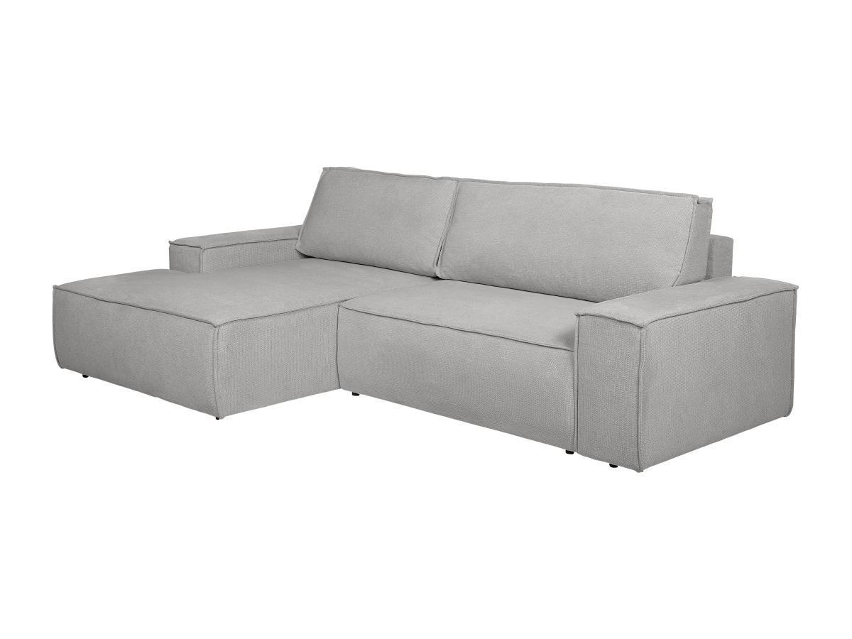 Vente-unique Ecksofa mit Schlaffunktion - Ecke links - Strukturstoff - Grau - AMELIA  