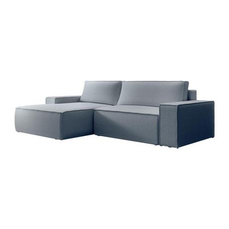 Vente-unique Ecksofa mit Schlaffunktion - Ecke links - Strukturstoff - Grau - AMELIA  