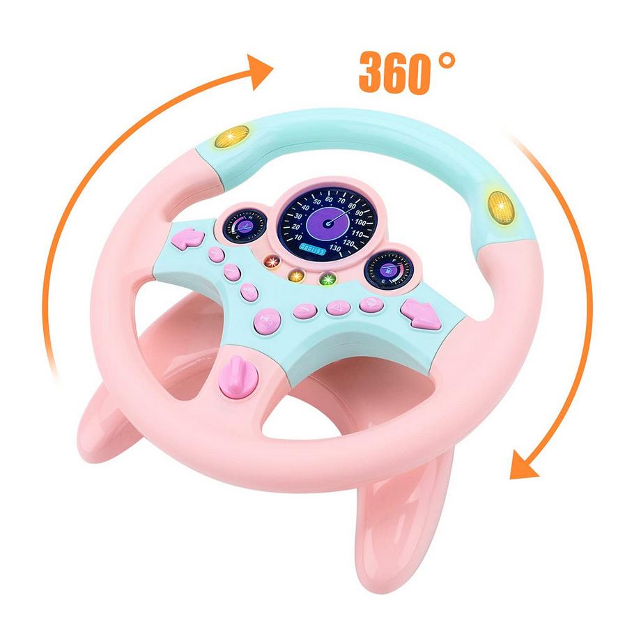 Activity-board  Lenkradspielzeug Copilot für Kinder Drehsimulation zum Spielen im Auto mit Sound und Musik Spielzeug zum Autofahren 