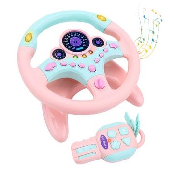 Lenkradspielzeug Copilot für Kinder Drehsimulation zum Spielen im Auto mit Sound und Musik Spielzeug zum Autofahren