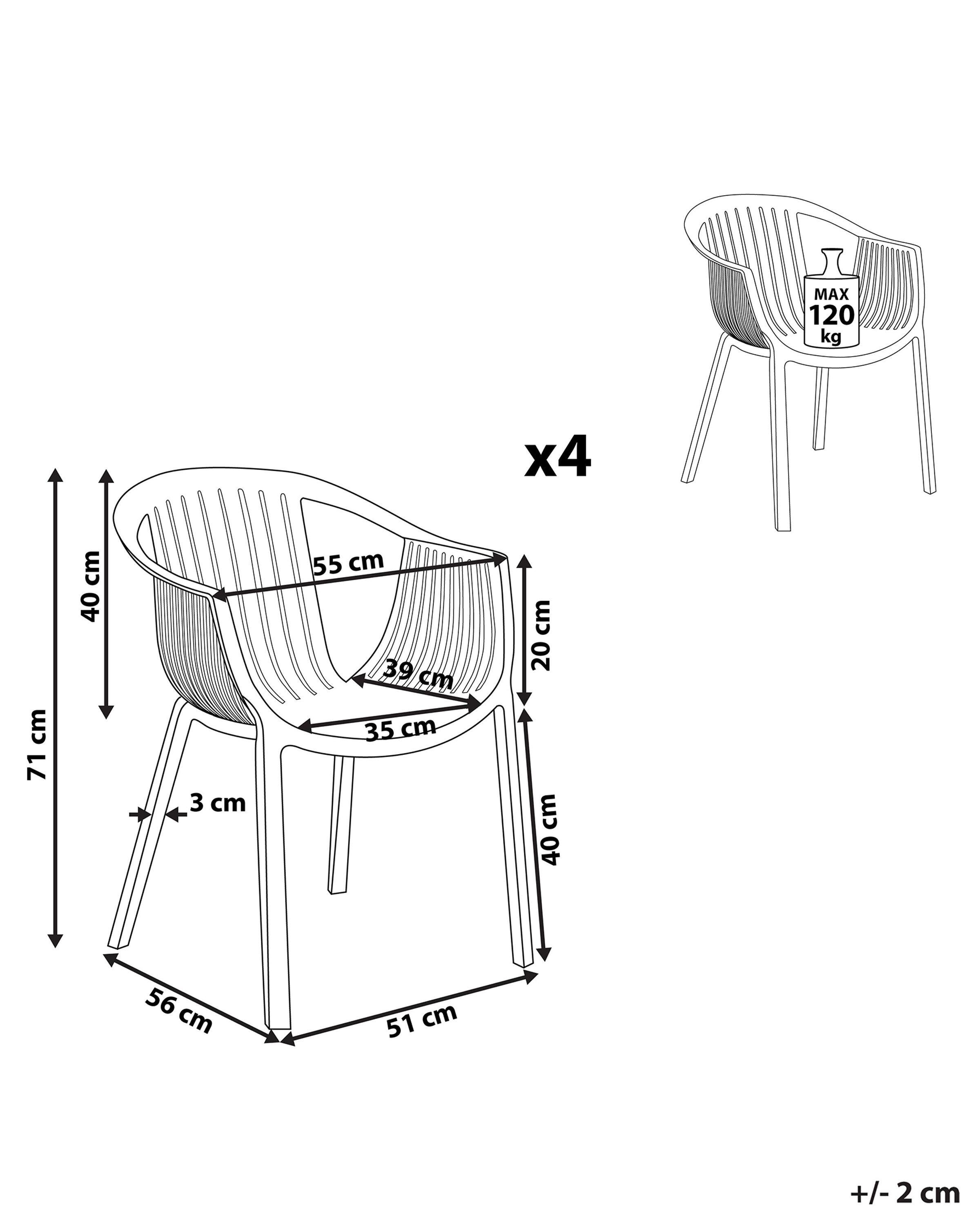 Beliani Lot de 4 chaises en Matière synthétique Moderne NAPOLI  