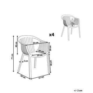 Beliani Set di 4 sedie en Materiale sintetico Moderno NAPOLI  