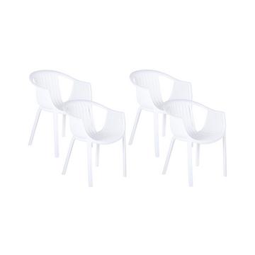 Set mit 4 Stühlen aus Kunststoff Modern NAPOLI