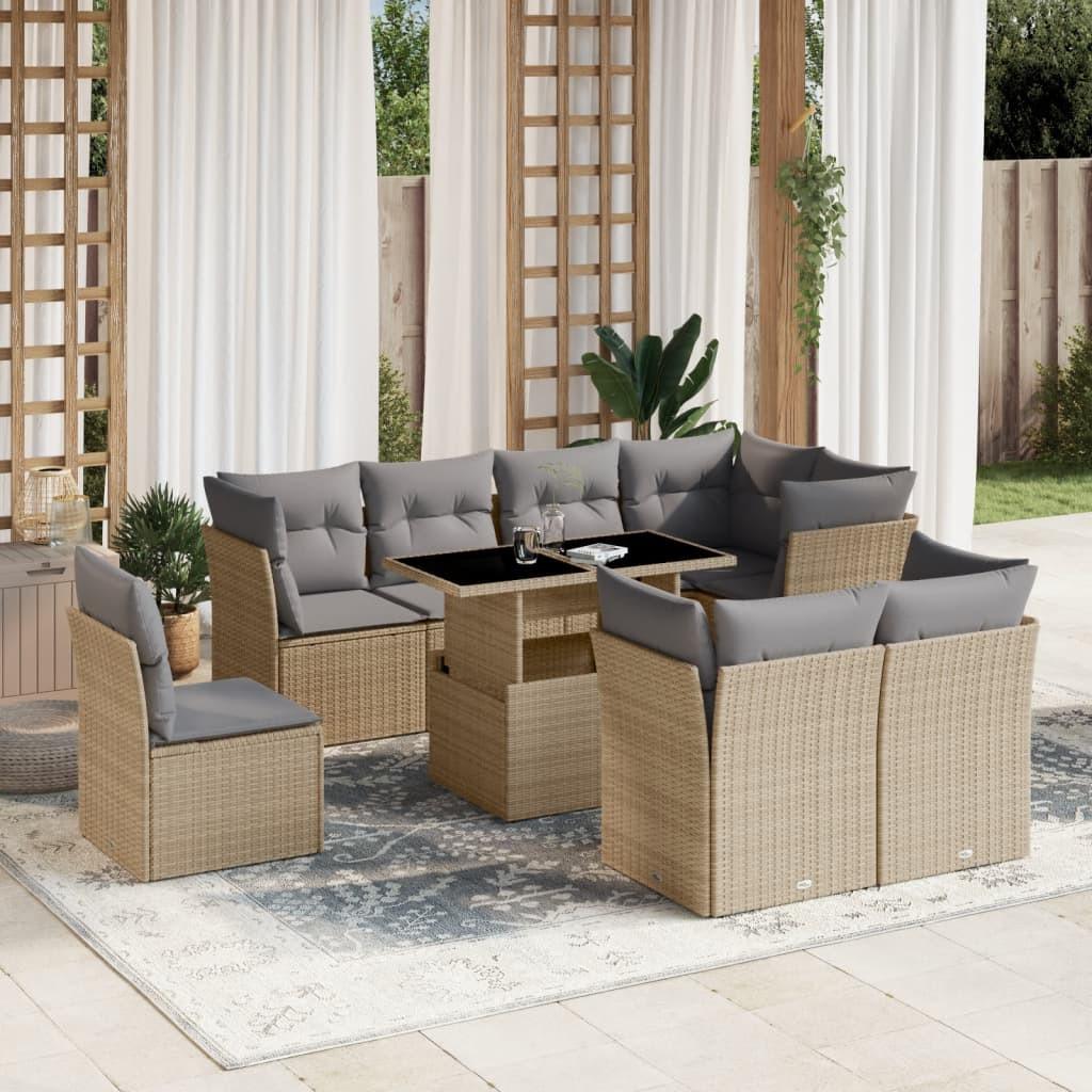 VidaXL Ensemble de canapés de jardin rotin synthétique  