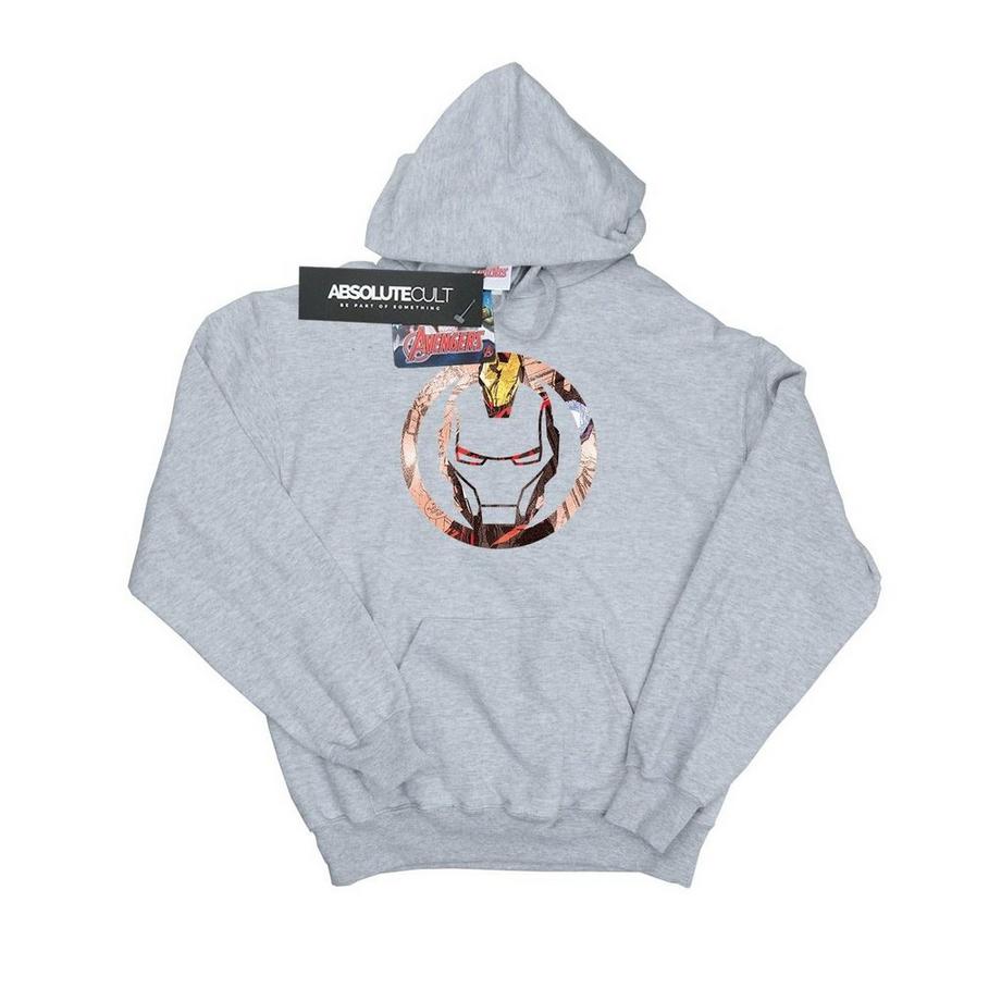 MARVEL Iron Man Avengers Logo Felpa con Cappuccio  