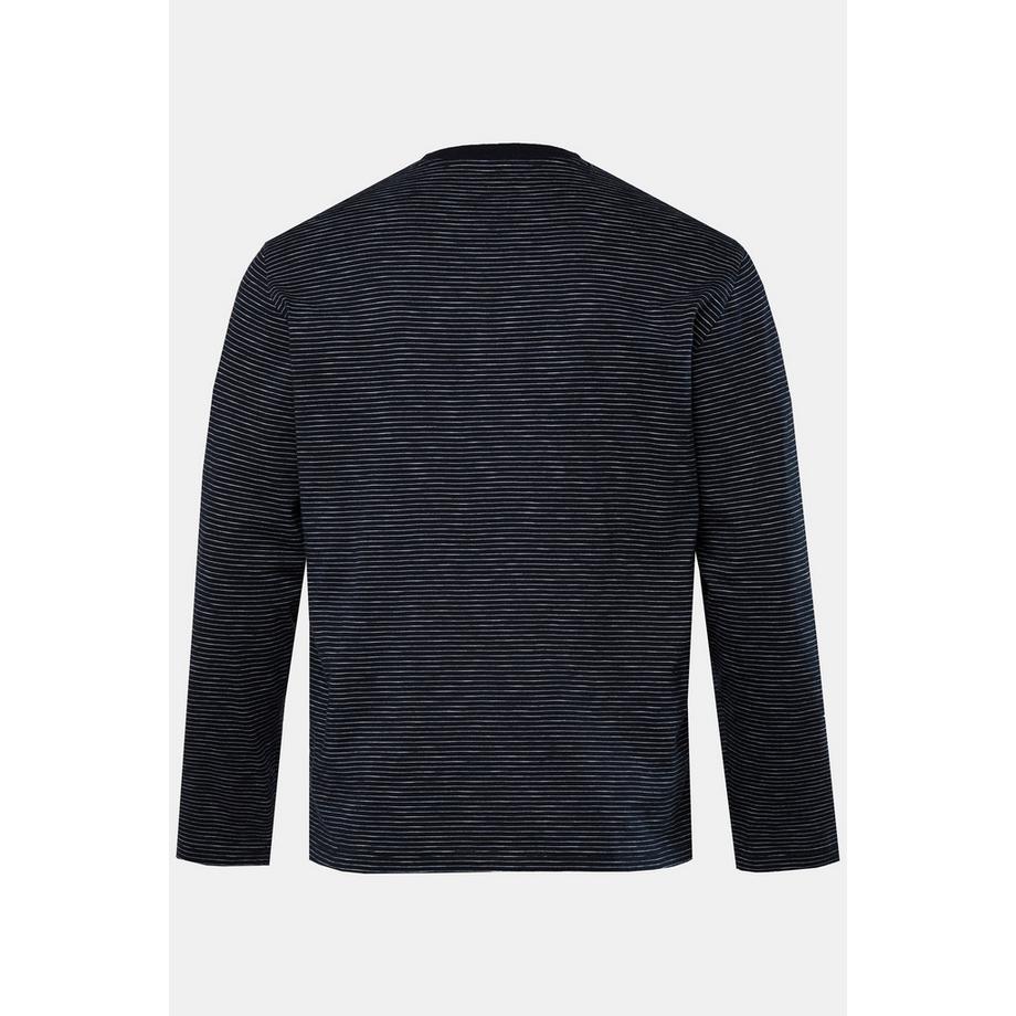 JP1880 Henley Manches Longues Rayé  
