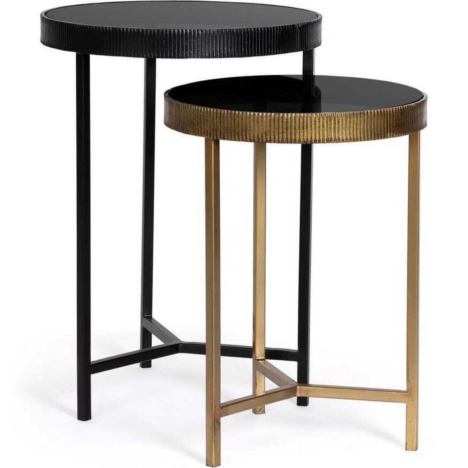 mutoni Tavolino Yamir rotondo alto (set di 2)  