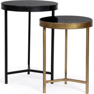 mutoni Table d&#039;appoint Yamir ronde haute (set de 2)  