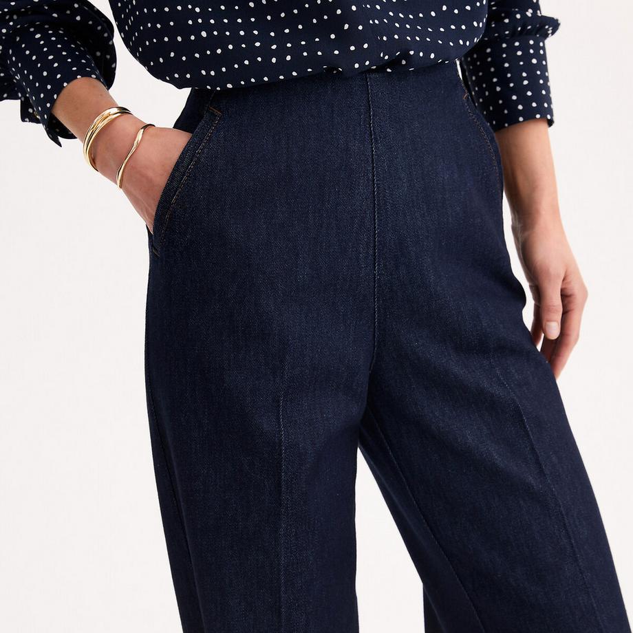 La Redoute Collections Jeans larghi in cotone con zip laterale  