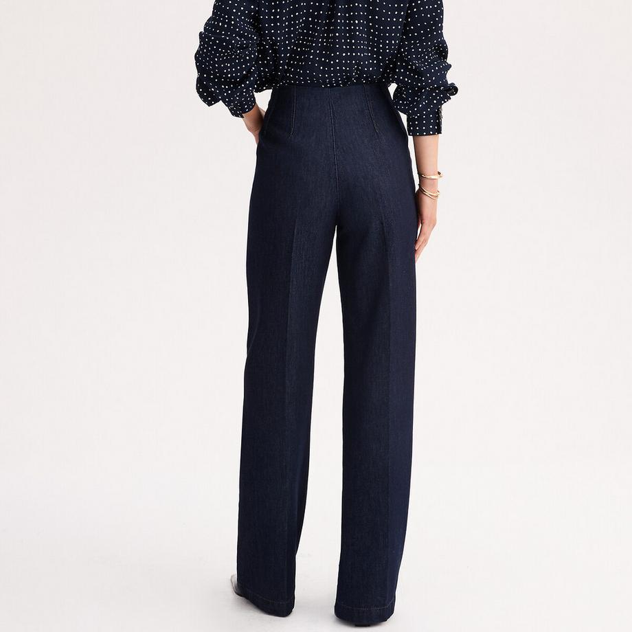 La Redoute Collections Jeans larghi in cotone con zip laterale  