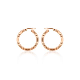 MUAU Schmuck  Creolen Rotgold 750 Runddraht Scharnier 26mm 