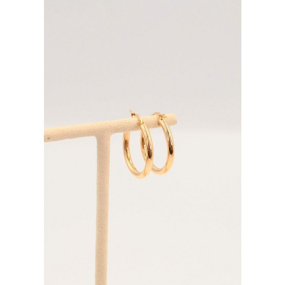 MUAU Schmuck  Charnière créole en or rose 750 à  fil rond 26mm 