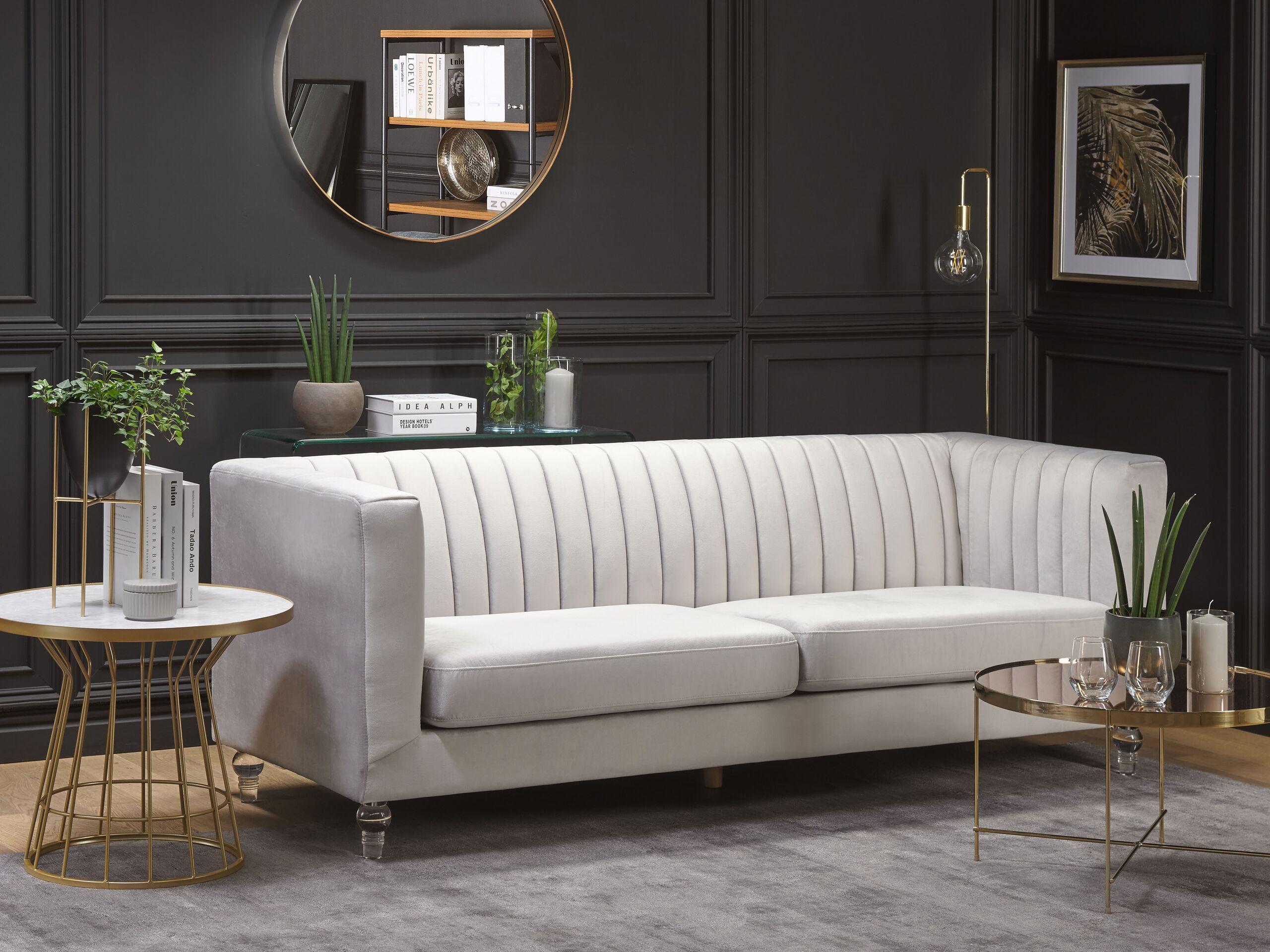 Beliani 3 Sitzer Sofa aus Samtstoff Modern ARVIKA  