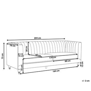 Beliani 3 Sitzer Sofa aus Samtstoff Modern ARVIKA  