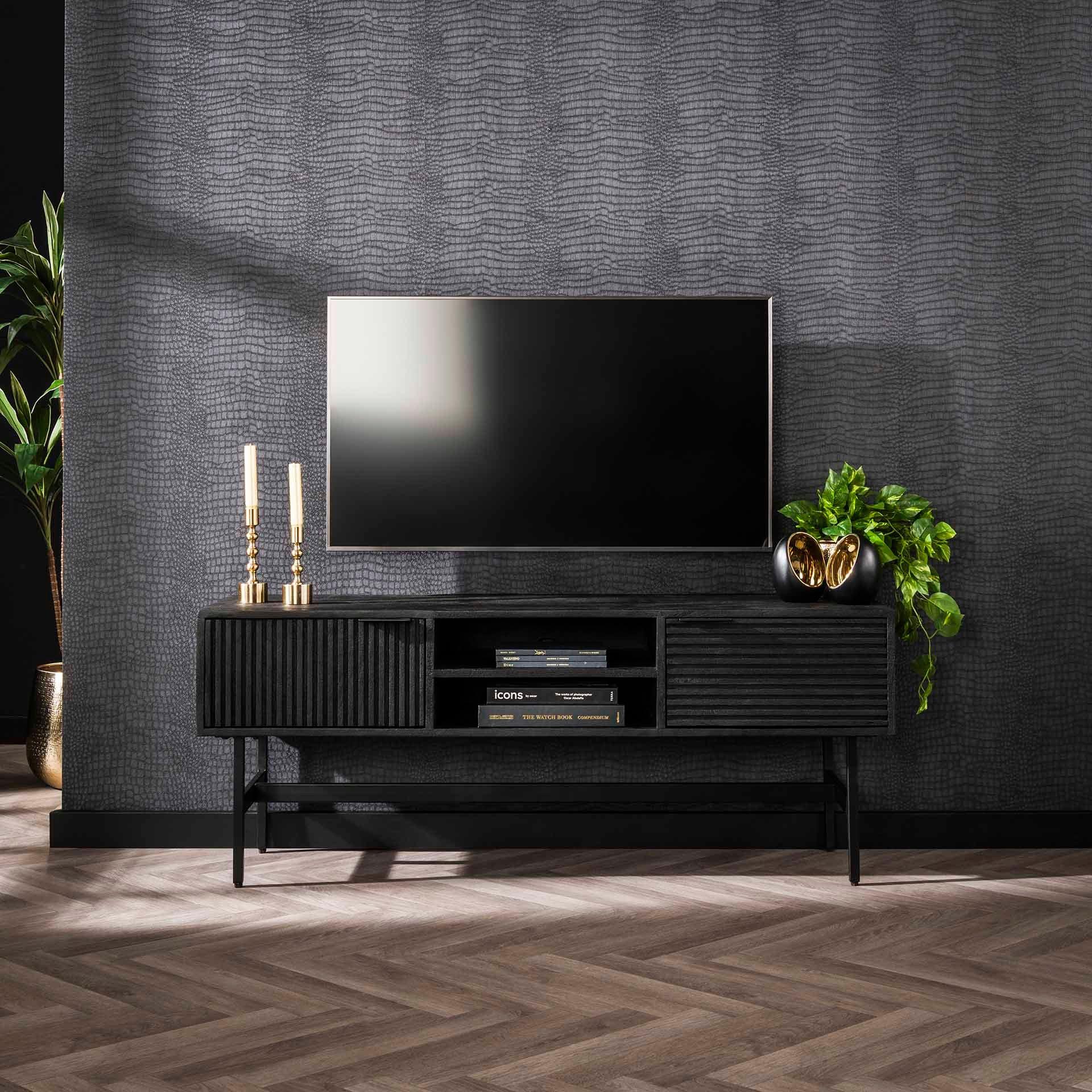 mutoni Buffet bas TV Marina Mango noir 140  