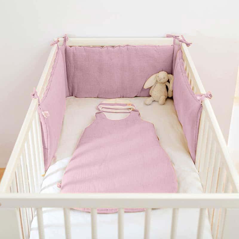 PAPATE  Tour de Lit en Coton Bio Rose 