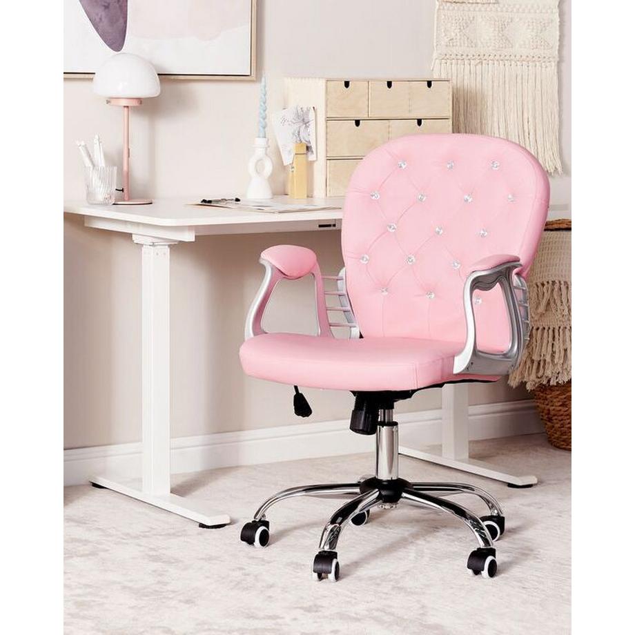 Beliani Chaise de bureau en Cuir PU Glamour PRINCESS  