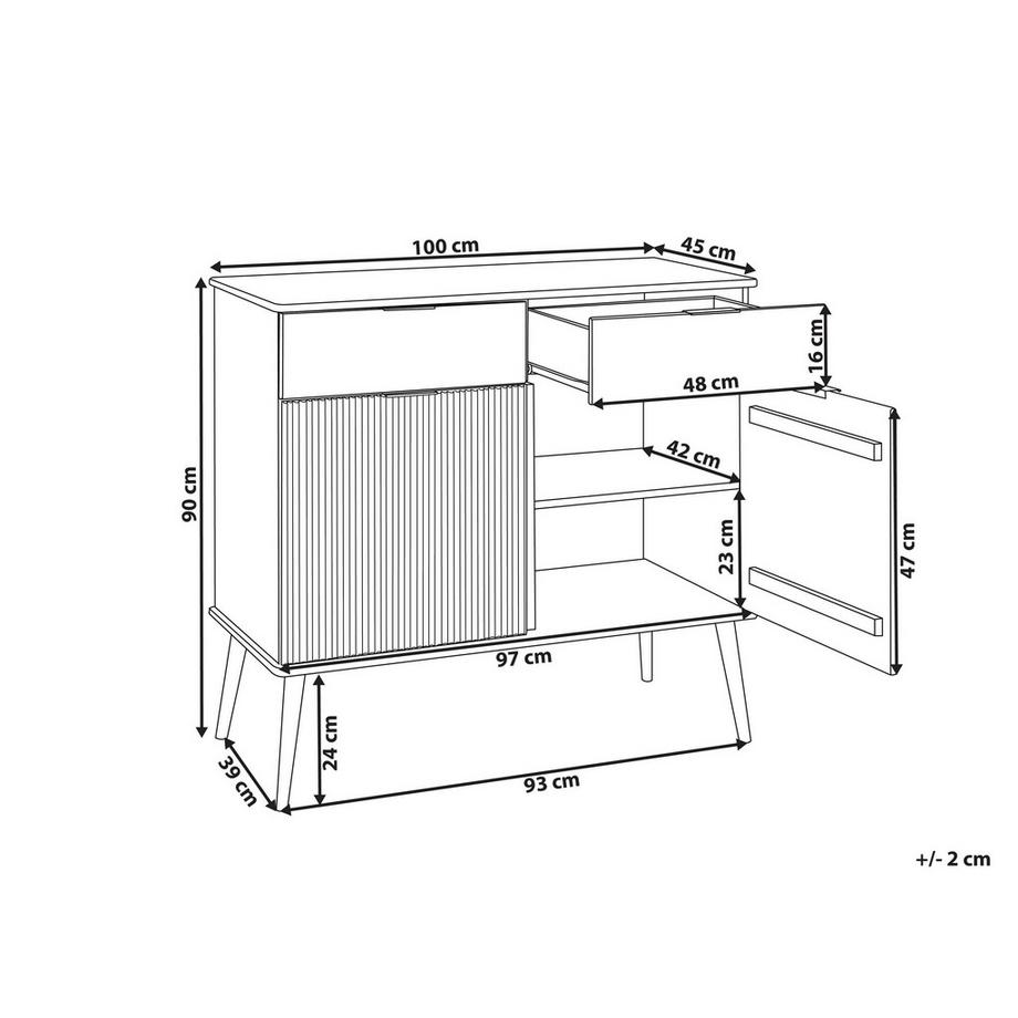 Beliani Sideboard mit 2 Türen aus Kiefernholz  TIMMINS  