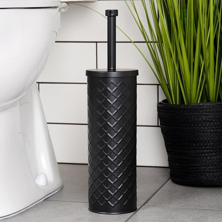 B2X  Elegante scopino per WC con setole nere resistenti 