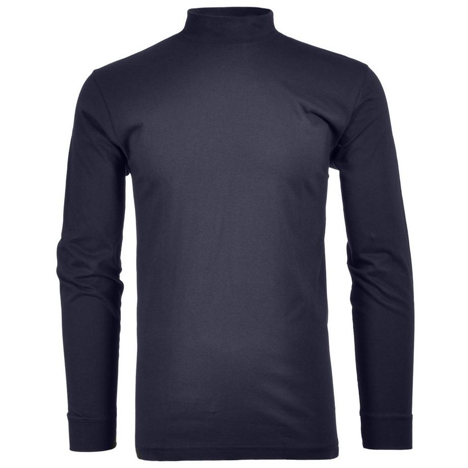 Longsleeve  Bequem sitzend-Langarm Basic Stehkragen Regular Fit