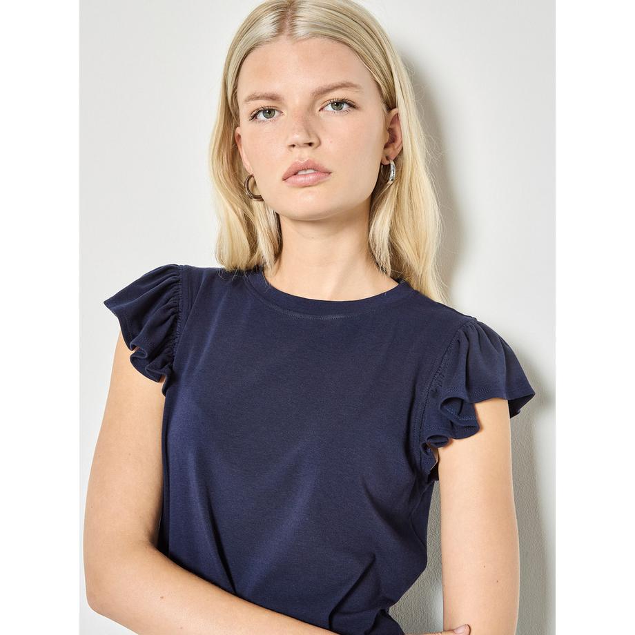APRICOT Jersey Strick Rüschen T-Shirt  