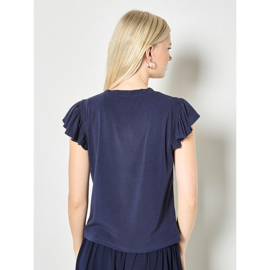 APRICOT Jersey Strick Rüschen T-Shirt  