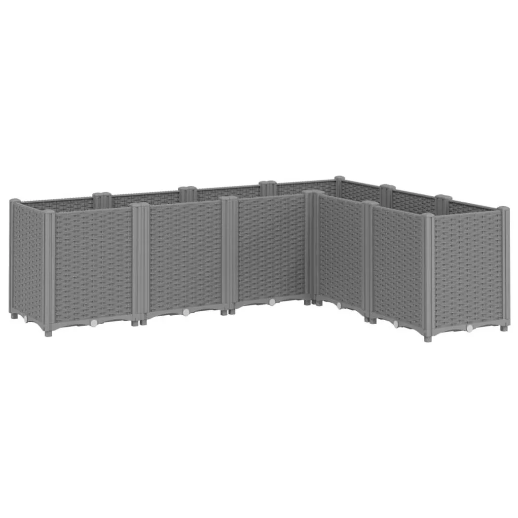 VidaXL - Jardinière polypropylène, One Size, Gris
