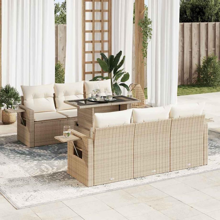 VidaXL set di divani da giardino Polirattan  