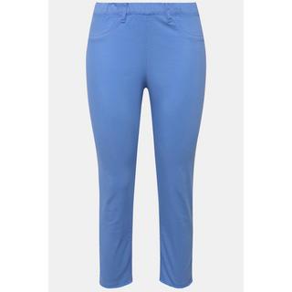 Ulla Popken  Pantalon 7/8 Sienna. Jambe étroite et ourlet frangé 