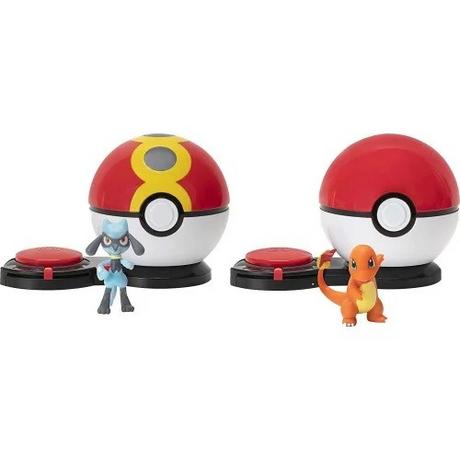 jazwares  Pokemon Surprise Attack Game Charmander 1 Poke Ball vs Riolu 