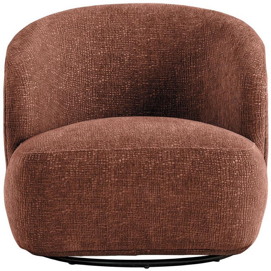 Fauteuil Lisette velours jacquard marron rose