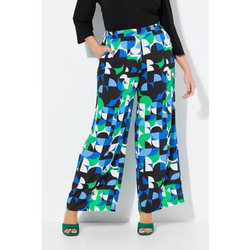 Pantaloni con stampa grafica, taglio della gamba ampio e dritto e cintura elastica