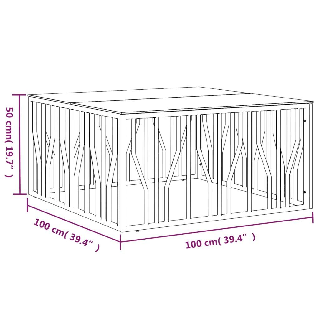 VidaXL Table basse acier inoxydable  