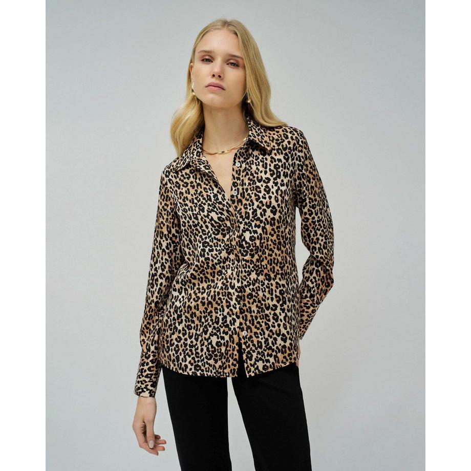 Salsa Langarm Leopardenprint Bluse  