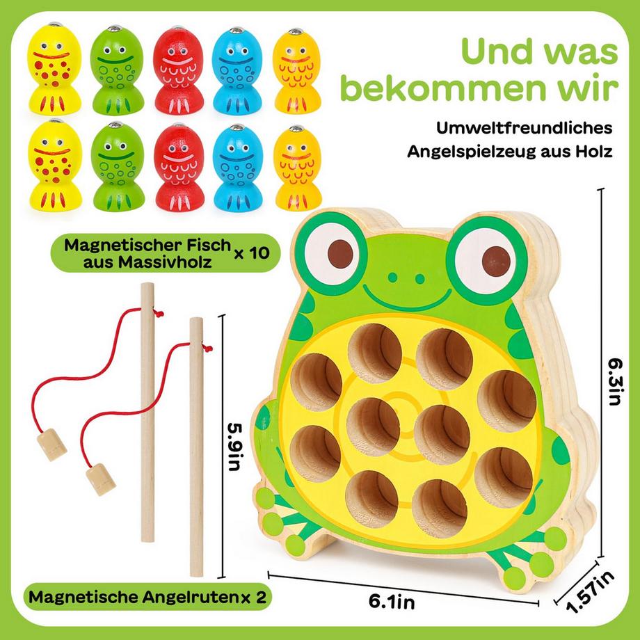 Activity-board  Magnetisches Angelspielzeug aus Holz Holzspielzeug für Kinder Motorikspielzeug 