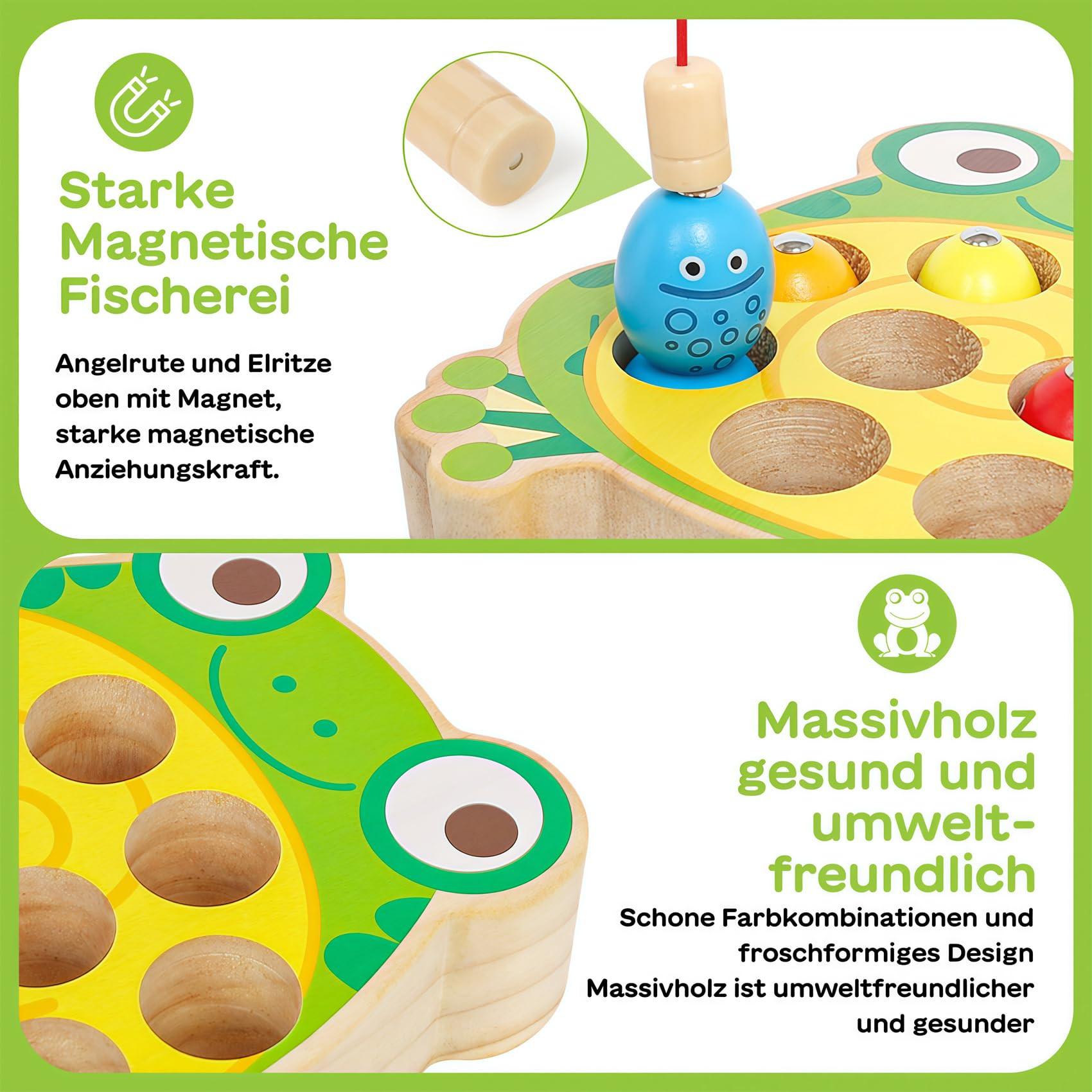 Activity-board  Jouet de pêche magnétique en bois Jouet en bois pour enfants Jouet d'activité motrice 