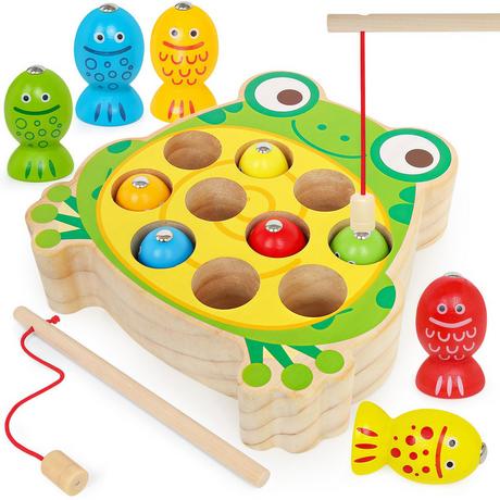 Activity-board  Jouet de pêche magnétique en bois Jouet en bois pour enfants Jouet d'activité motrice 