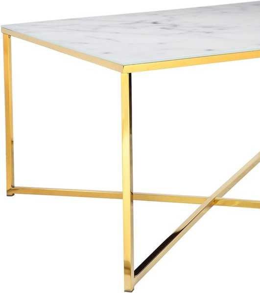 mutoni Tavolino marmo bianco oro 80x80  